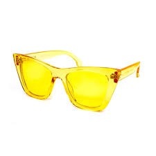 KLEYES Damen Sonnenbrille - "square Ketty" - Glänzend Gelb