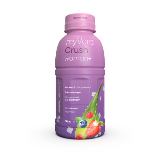 MYVERA CRUSH Woman + | Nahrungsergänzungsmittel in Einzelflaschen à 285 ml (12er Pack) – 3420 ml